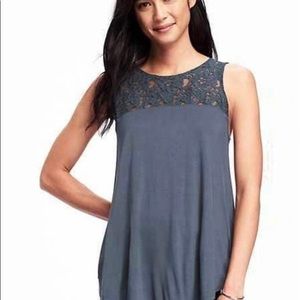 Old Navy Sleeveless Lace Purple Top